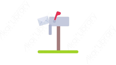 AE模板-MG扁平日常生活元素图标Mailbox邮箱信箱