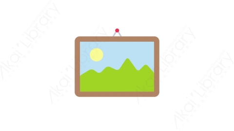 AE模板-MG扁平日常生活元素图标Painting landscape相框