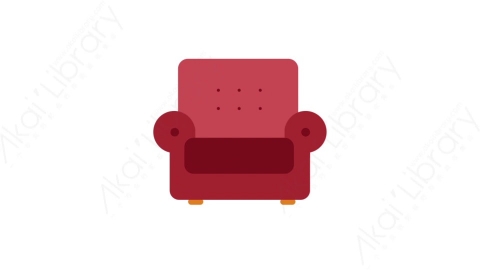 AE模板-MG扁平日常生活元素图标Armchair (one)沙发