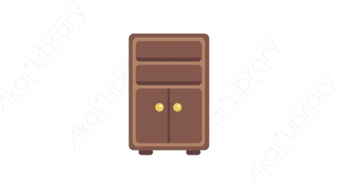 AE模板-MG扁平日常生活元素图标Cupboard橱柜