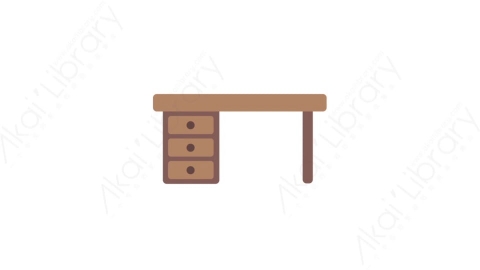 AE模板-MG扁平日常生活元素图标Desk (two)桌子书桌