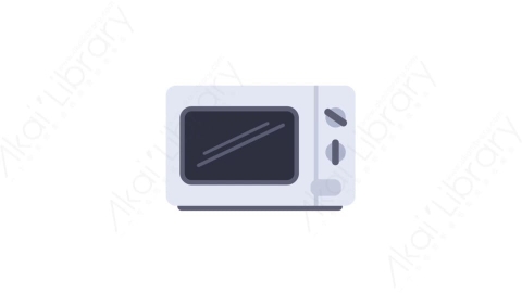 AE模板-MG扁平日常生活元素图标Microwave微波炉