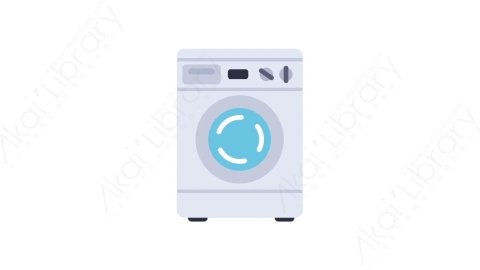 AE模板-MG扁平日常生活元素图标Washing machine自动洗衣机