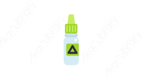 AE模板-MG扁平日常生活元素图标Liquid nicotine bottle (green cap)绿色液体尼古丁