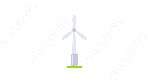 AE模板-MG扁平生态环保元素图标Wind turbine风车