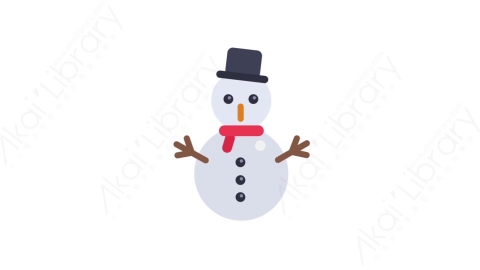 AE模板-MG扁平圣诞节元素图标Snowman雪人