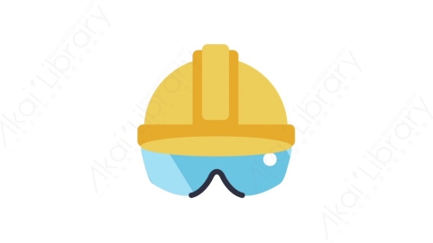 AE模板-MG扁平施工安全元素图标Safety helmet (two)安全帽