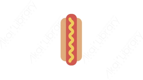 AE模板-MG扁平食物饮食元素图标Hotdog热狗