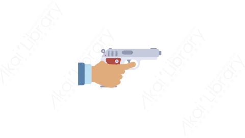 AE模板-MG扁平手势动画Hand gun (one)手枪