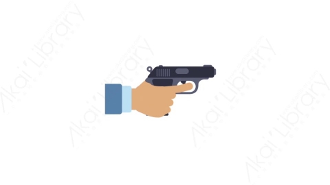 AE模板-MG扁平手势动画Hand gun (two)手枪