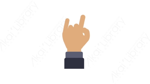 AE模板-MG扁平手势动画Hand sign (eight)手势-8