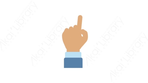 AE模板-MG扁平手势动画Hand sign (four)手势-4
