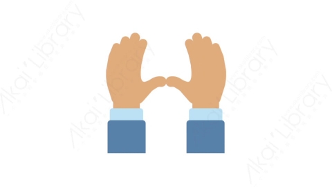 AE模板-MG扁平手势动画Hand sign (seven)手势-7