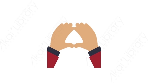 AE模板-MG扁平手势动画Hand sign (six)手势-6