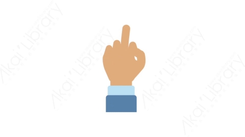 AE模板-MG扁平手势动画Hand sign (two)手势-2
