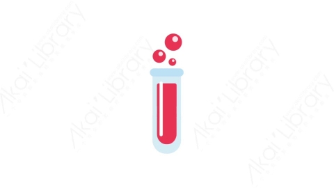 AE模板-MG扁平医疗元素图标Test tube (red)红色试管