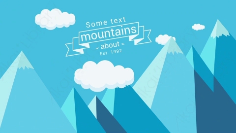 AE模板-Scene_20_Mountains山峰MG扁平卡通场景背景