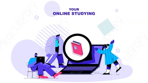 AE模板-Your_online_studying在线学习教育MG扁平卡通场景背景