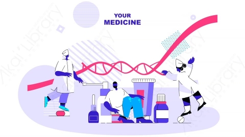 AE模板-Your_medicine医院医学医疗MG扁平卡通场景背景