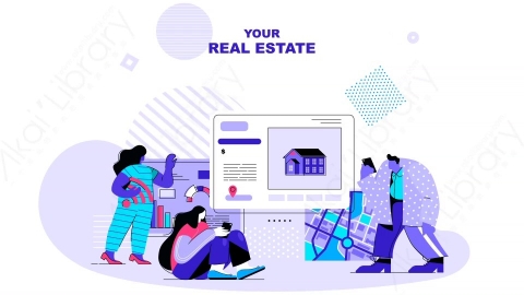 AE模板-Your_real_estate房地产MG扁平卡通场景背景