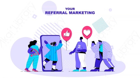 AE模板-Your_referral_marketing推荐营销MG扁平卡通场景背景