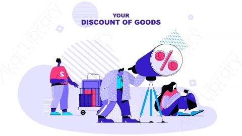 AE模板-Your_discount_of_goods商品折扣MG扁平卡通场景背景