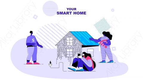 AE模板-Your_smart_home智能家居MG扁平卡通场景背景