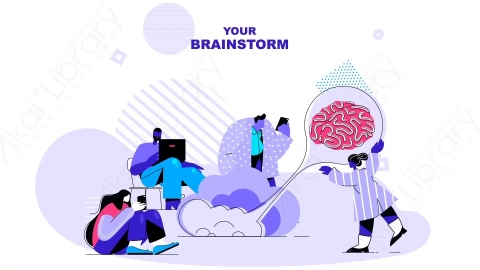 AE模板-Your_brainstorm头脑风暴MG扁平卡通场景背景