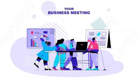 AE模板-Your_business_meeting商务会议MG扁平卡通场景背景