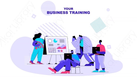 AE模板-Your_business_training业务培训MG扁平卡通场景背景