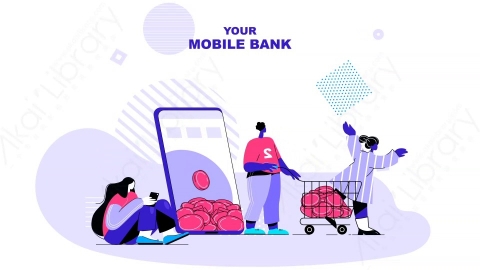 AE模板-Your_mobile_bank手机银行MG扁平卡通场景背景