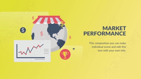 AE模板-Market Performance市场业绩扁平卡通场景背景