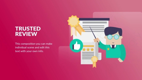 AE模板-Trusted Review可信审查扁平卡通场景背景