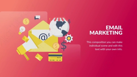 AE模板-Email Marketing电子邮件营销扁平卡通场景背景