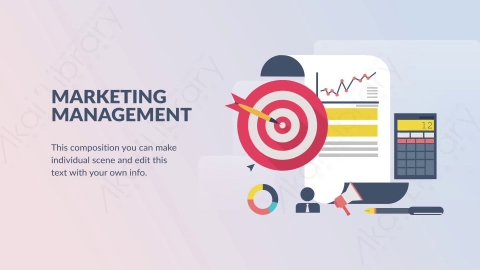 AE模板-Marketing Management市场营销管理扁平卡通场景背景