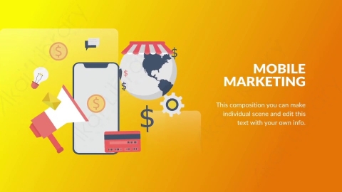 AE模板-Mobile Marketing移动营销扁平卡通场景背景