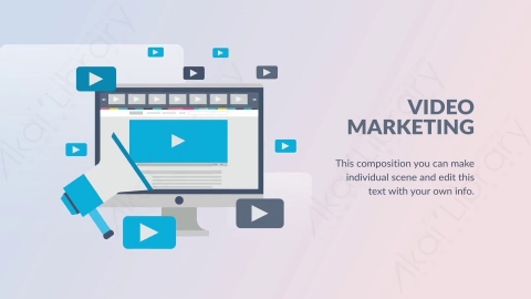AE模板-Video Marketing视频营销扁平卡通场景背景