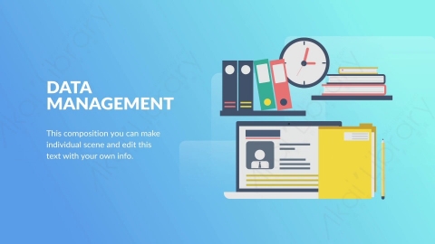 AE模板-Data Management数据管理扁平卡通场景背景