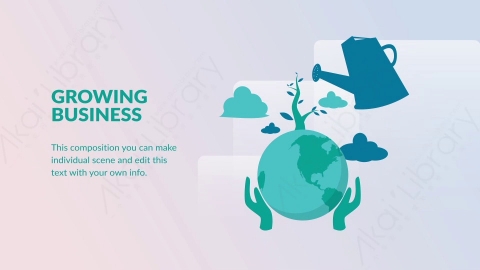 AE模板-Growing Business业务发展扁平卡通场景背景
