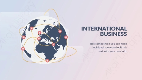AE模板-International Business国际服务扁平卡通场景背景