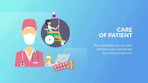 AE模板-Care of Patient照顾病人扁平卡通场景背景