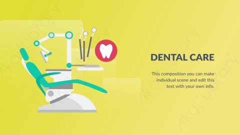 AE模板-Dental Care牙齿保健扁平卡通场景背景
