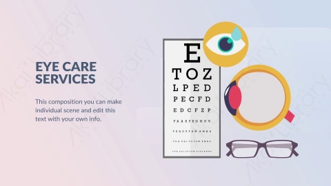 AE模板-Eye Care Services眼睛护理服务扁平卡通场景背景