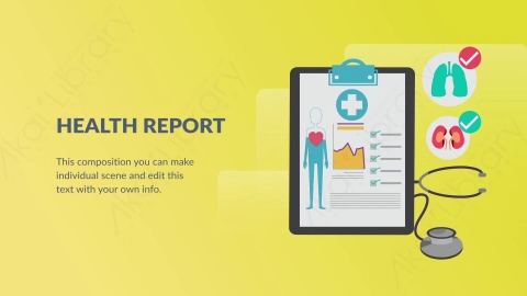 AE模板-Health Report健康报告扁平卡通场景背景