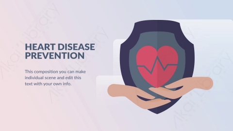 AE模板-Heart Disease Prevention预防心脏病扁平卡通场景背景