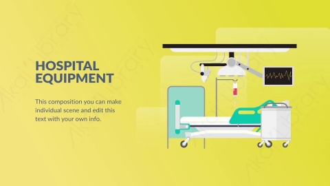 AE模板-Hospital Equipment医院医疗设备扁平卡通场景背景