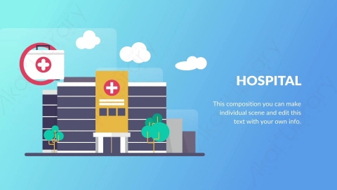 AE模板-Hospital医院扁平卡通场景背景