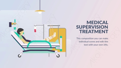 AE模板-Medical Supervision & Treatment医疗监督与治疗扁平卡通场景背景