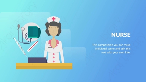 AE模板-Nurse护士扁平卡通场景背景