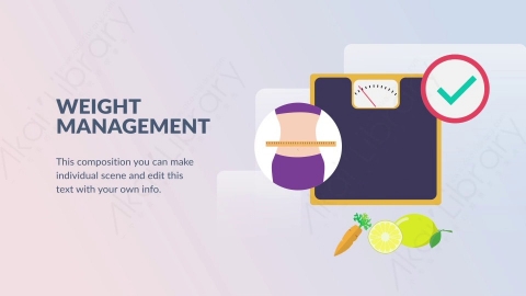 AE模板-Weight Management体重管理扁平卡通场景背景